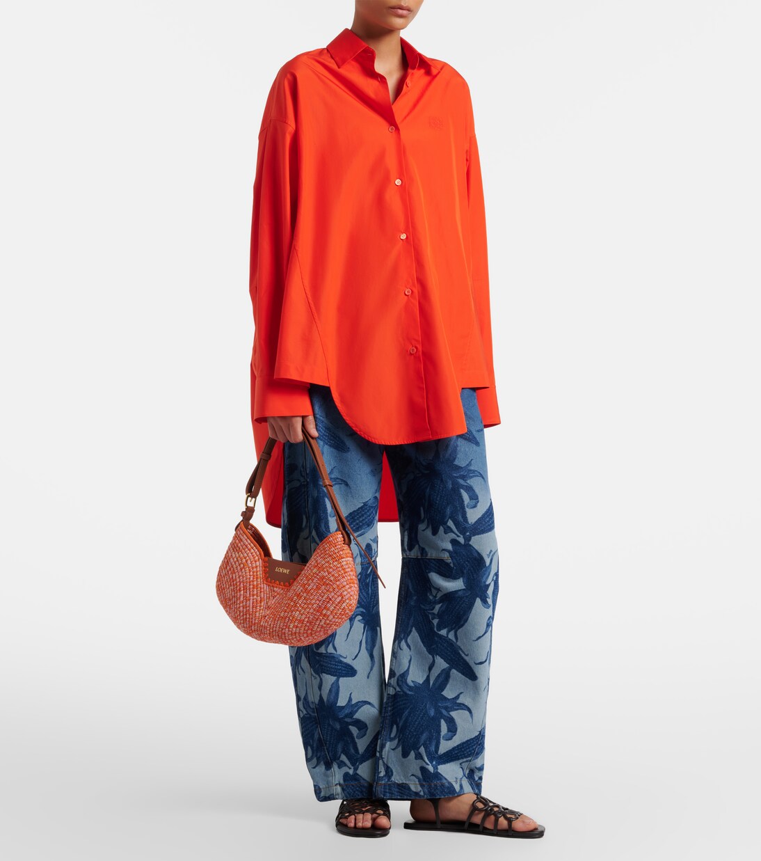 Paula's Ibiza Swim Medium raffia shoulder bag | Loewe