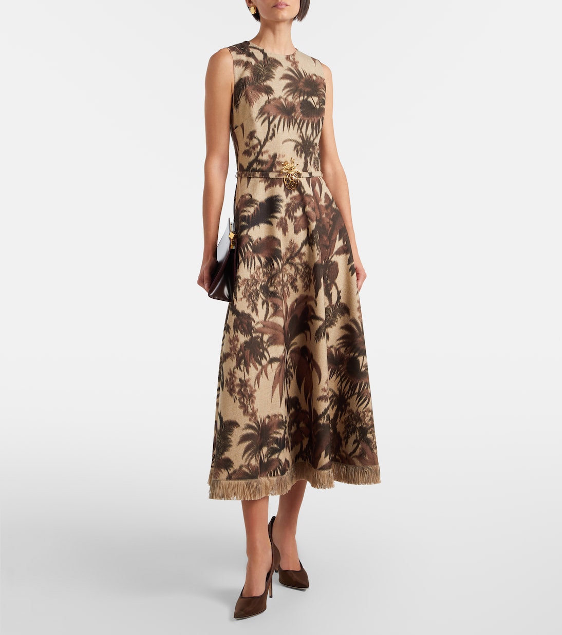 Robe midi à franges | Oscar de la Renta