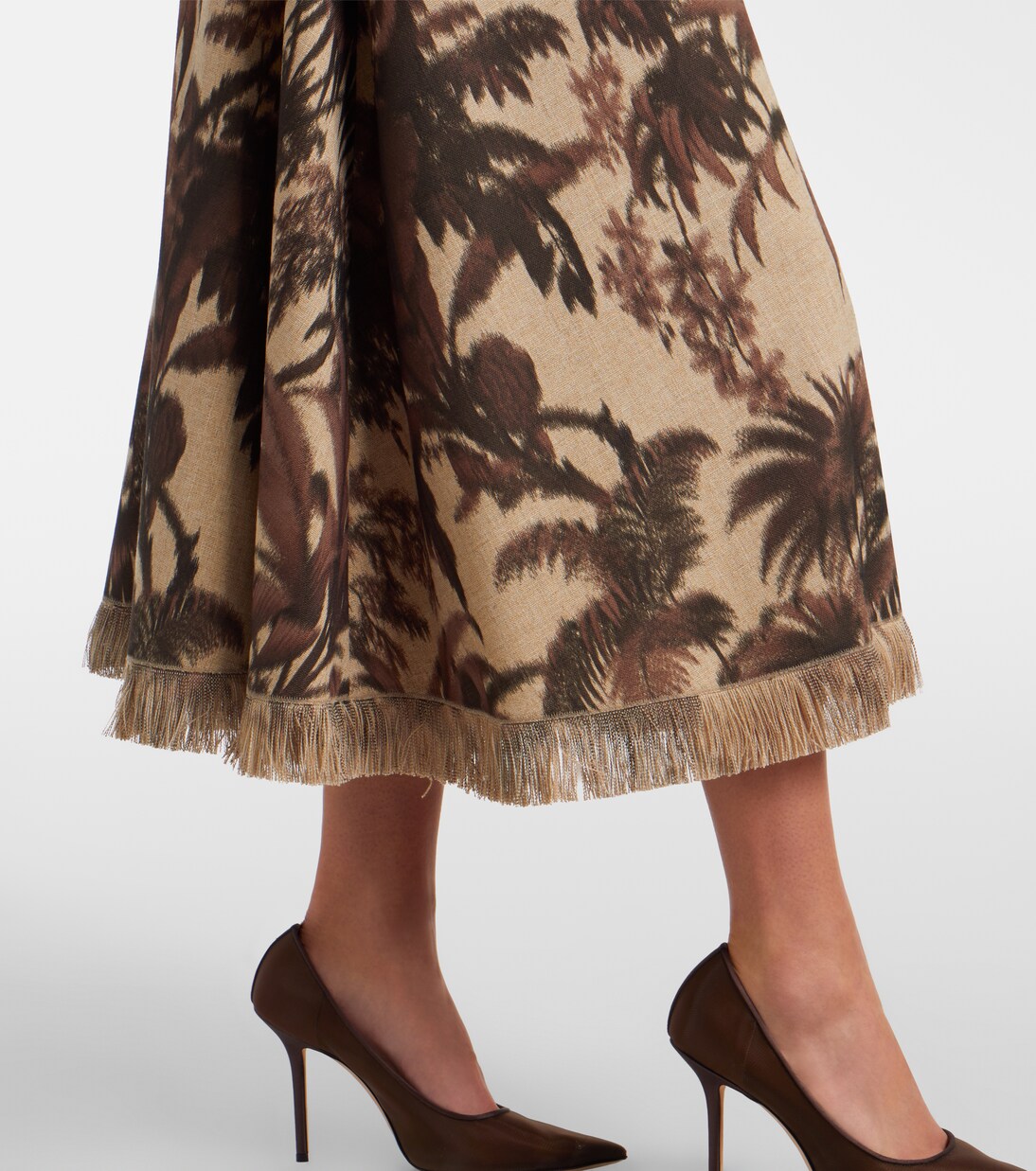 Robe midi à franges | Oscar de la Renta