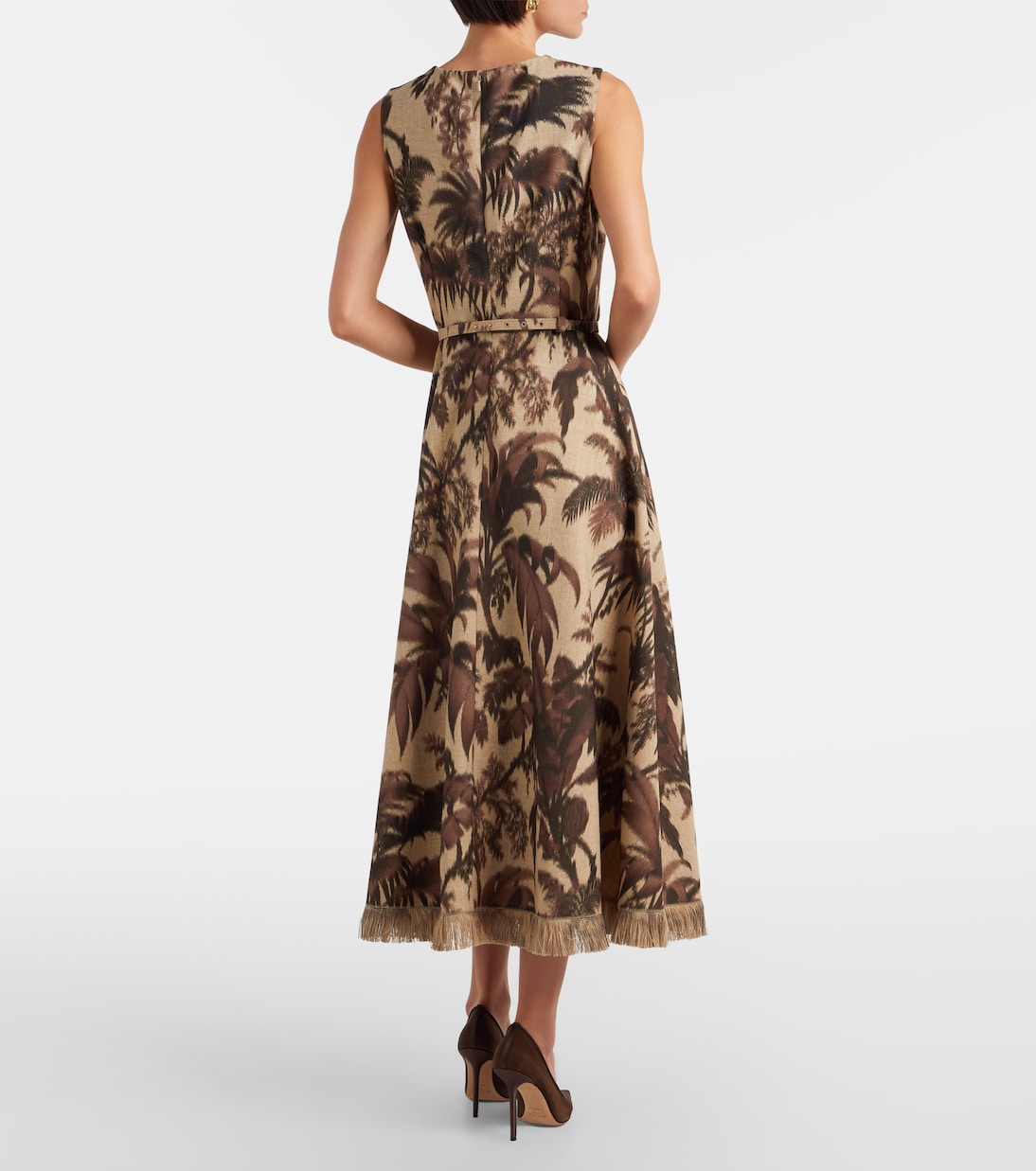 Robe midi à franges | Oscar de la Renta