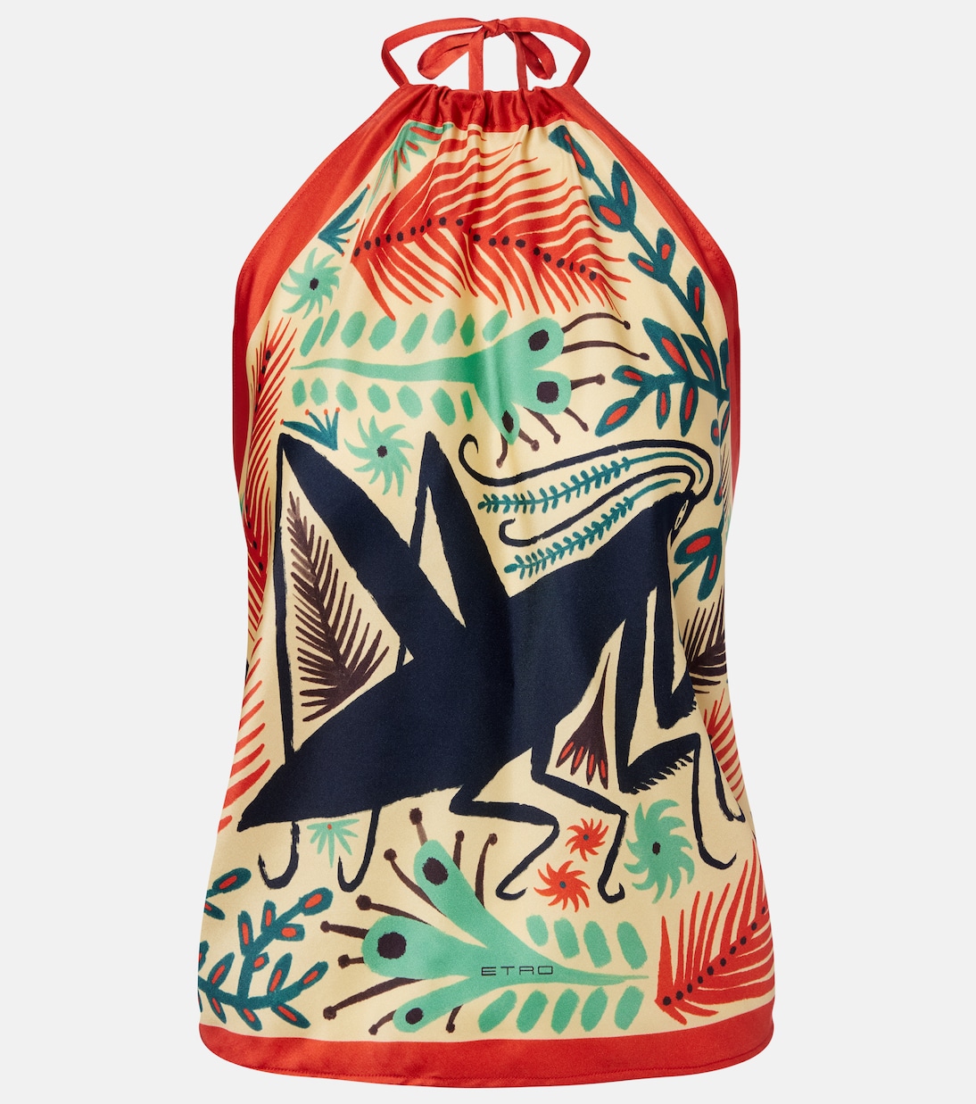 Bedrucktes Neckholder-Top aus Seide | Etro
