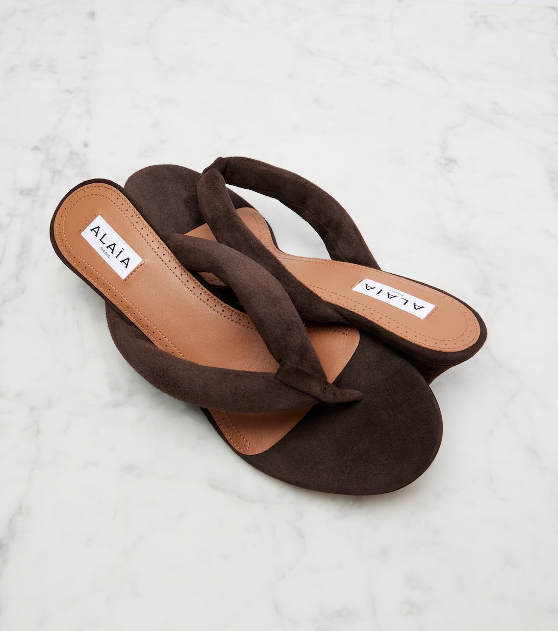 Sandalen aus Veloursleder | Alaïa