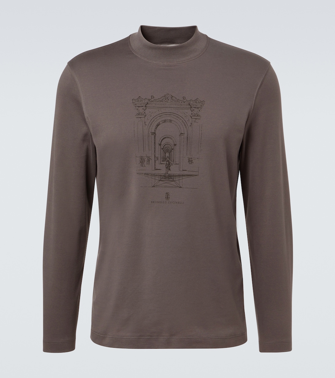 Printed cotton jersey T-shirt | Brunello Cucinelli