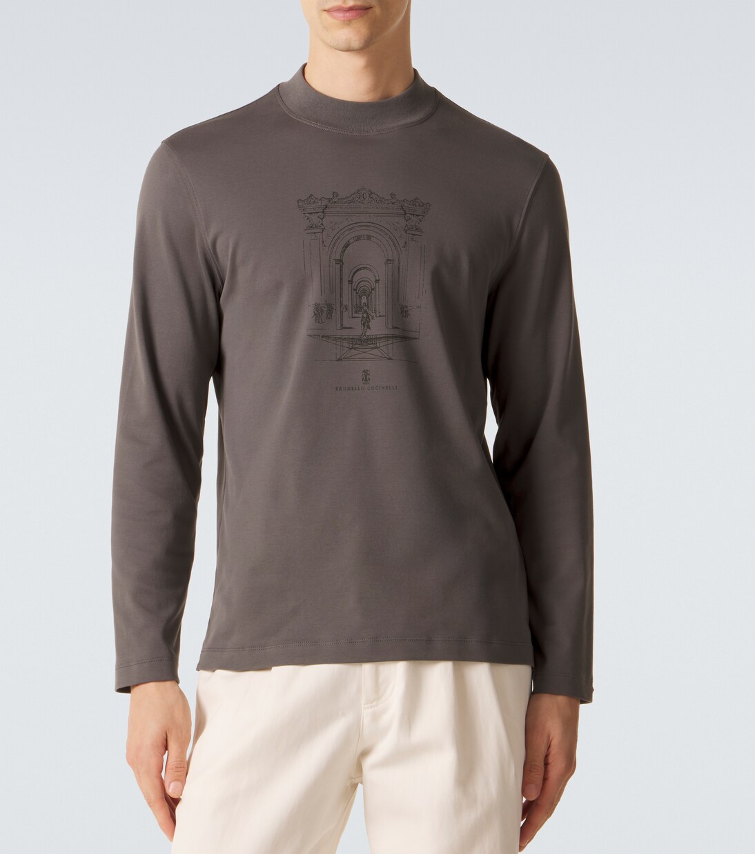 Printed cotton jersey T-shirt | Brunello Cucinelli