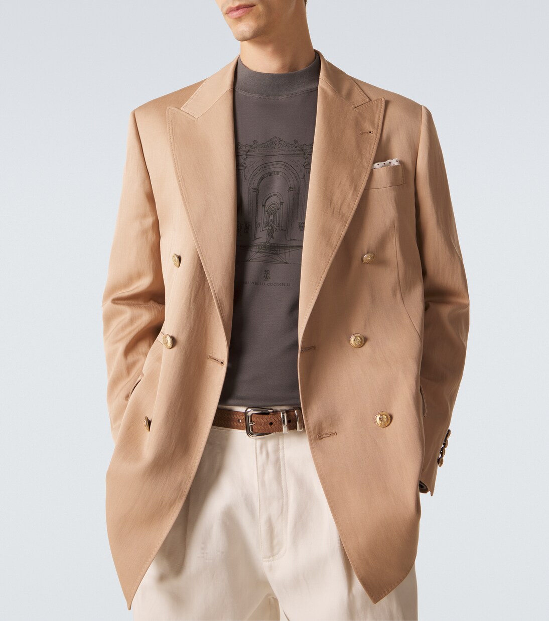 Printed cotton jersey T-shirt | Brunello Cucinelli