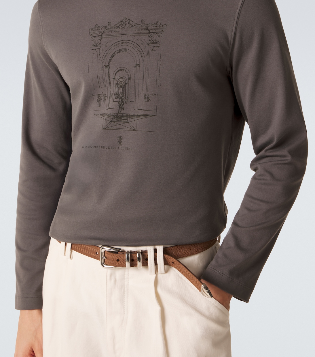 Printed cotton jersey T-shirt | Brunello Cucinelli
