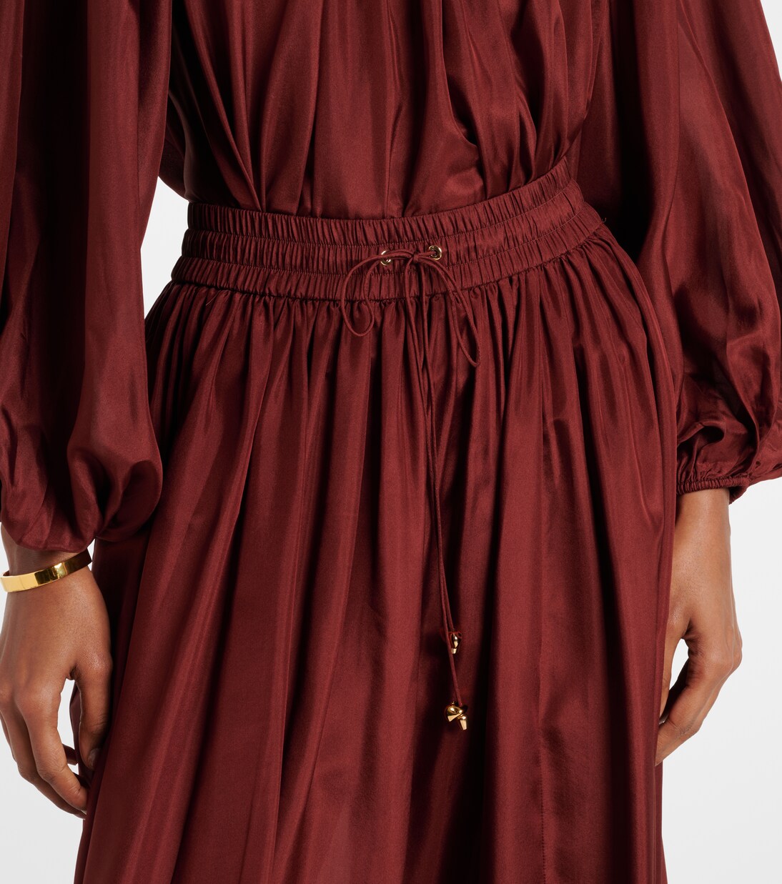 Aster gathered silk habotai maxi skirt | Zimmermann