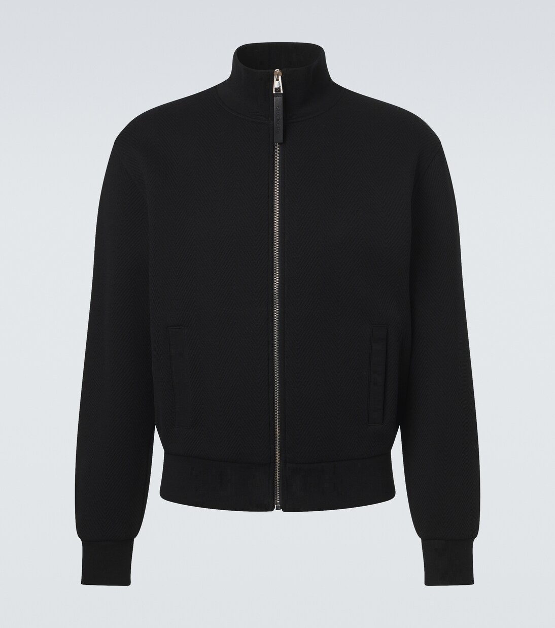 Herringbone cotton-blend zip-up sweater | Givenchy