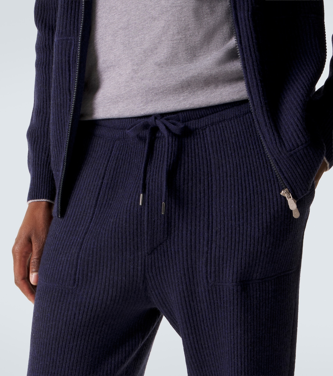 Ribbed-knit cashmere sweatpants  | Brunello Cucinelli
