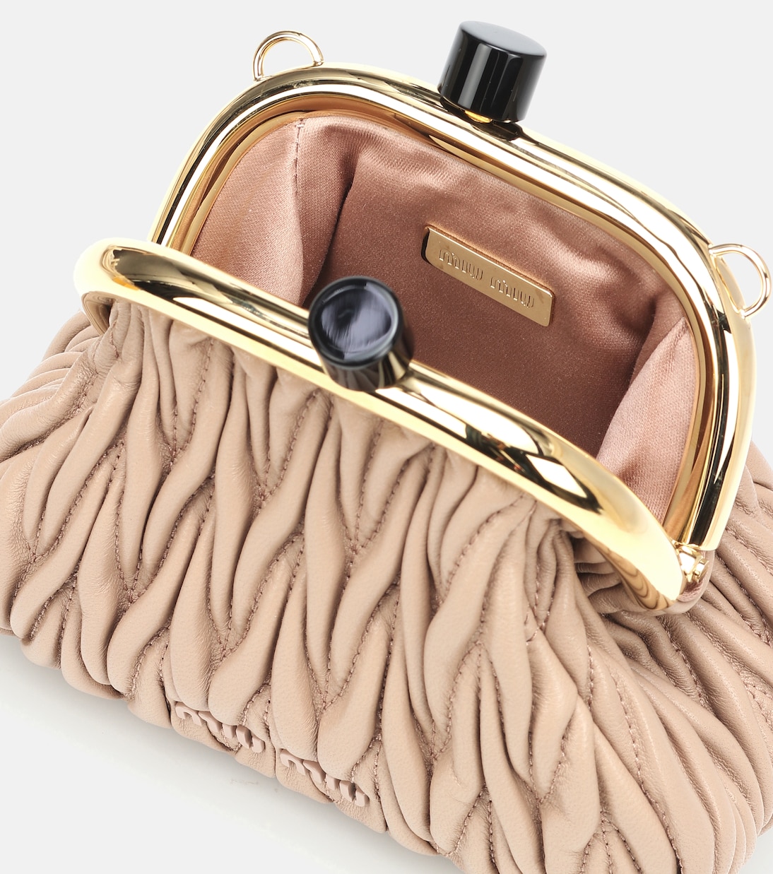 Miu Belle Mini matelassé leather clutch | Miu Miu