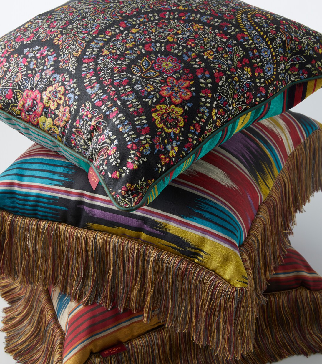 Jacquard cotton-blend cushion | Etro