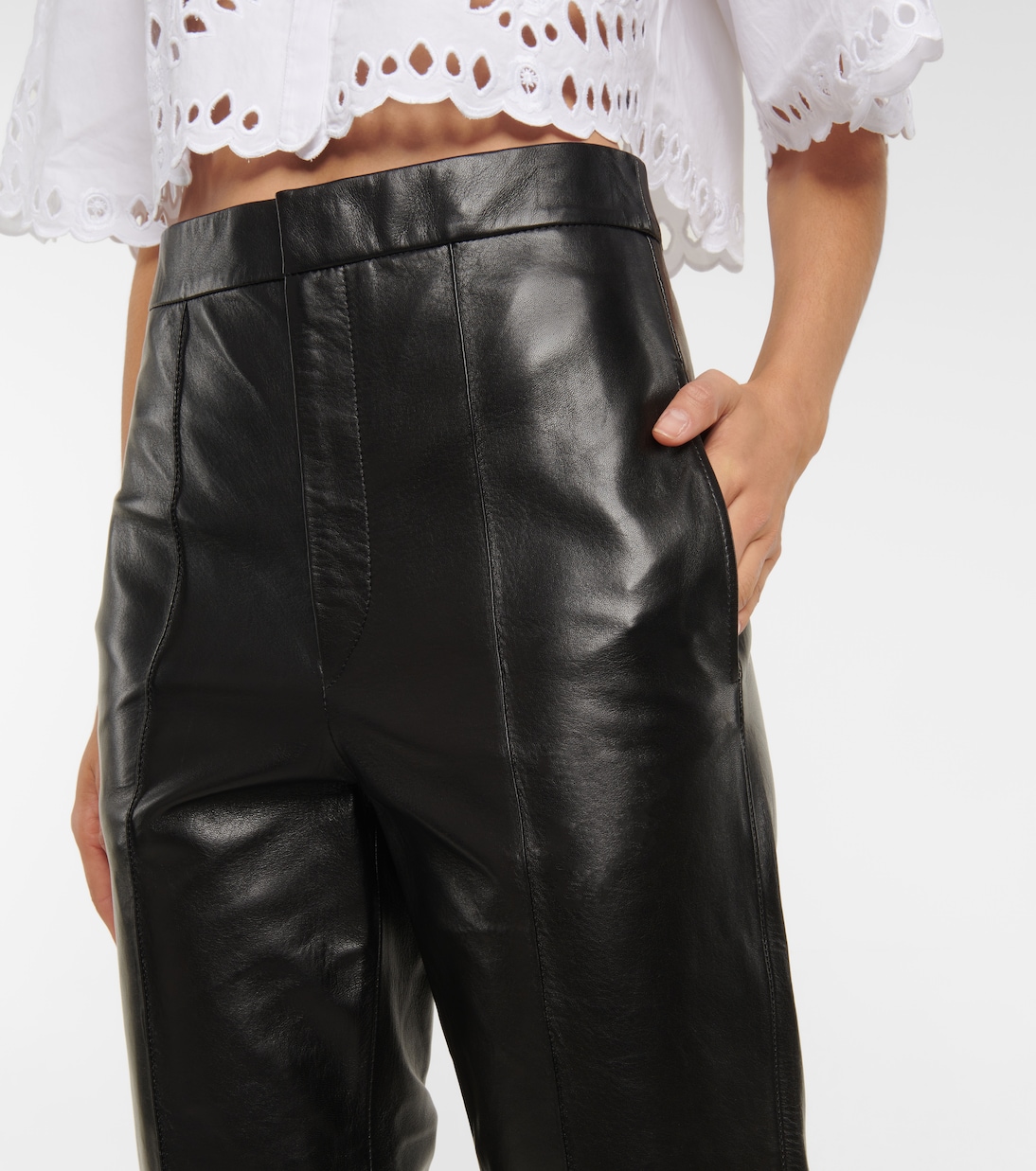 High-Rise-Hose Bilirokia aus Leder | Isabel Marant