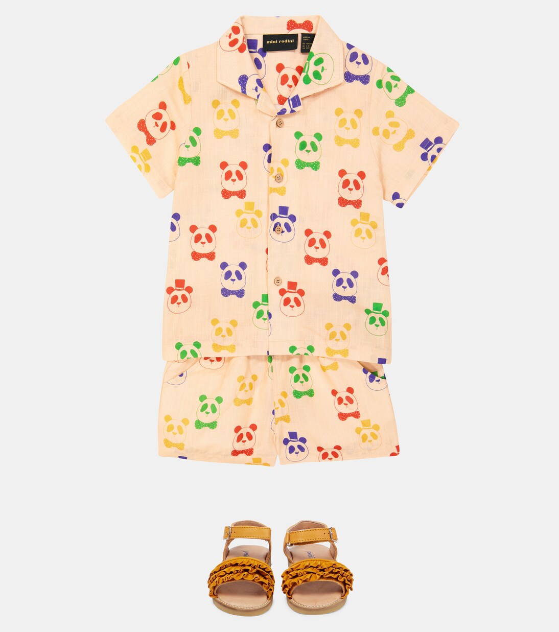 Printed linen and cotton shorts | Mini Rodini