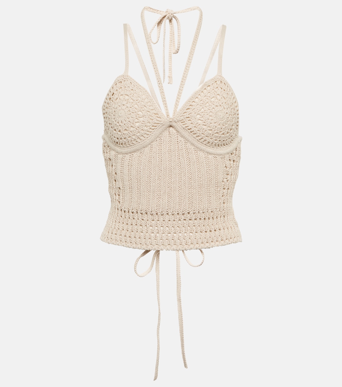 Ralia cotton-blend crocheted crop top | Simkhai