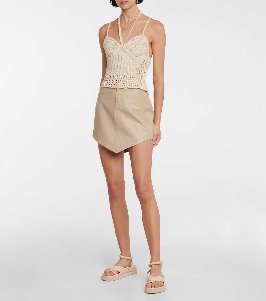 Ralia cotton-blend crocheted crop top | Simkhai