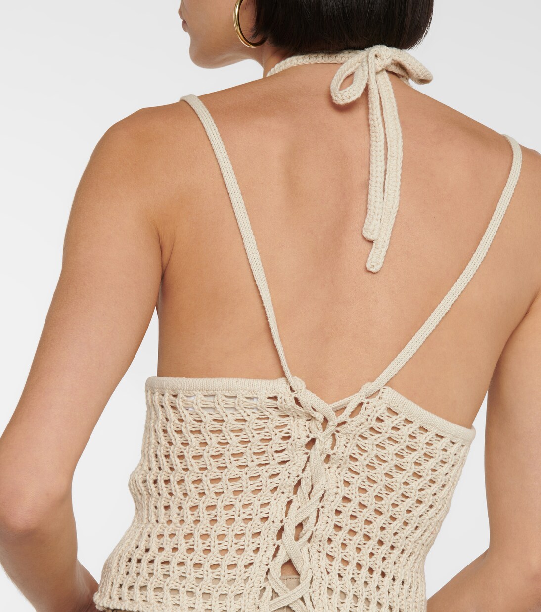 Ralia cotton-blend crocheted crop top | Simkhai