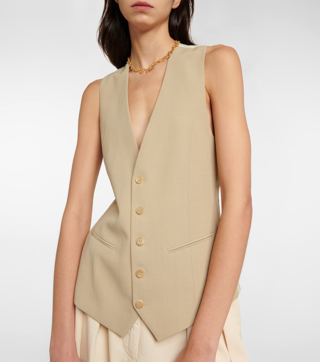 Wera wool and gabardine vest | Petar Petrov