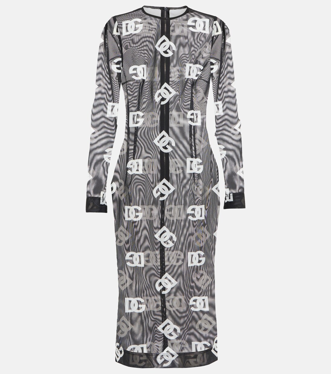 Robe midi en tulle à logo | Dolce&Gabbana