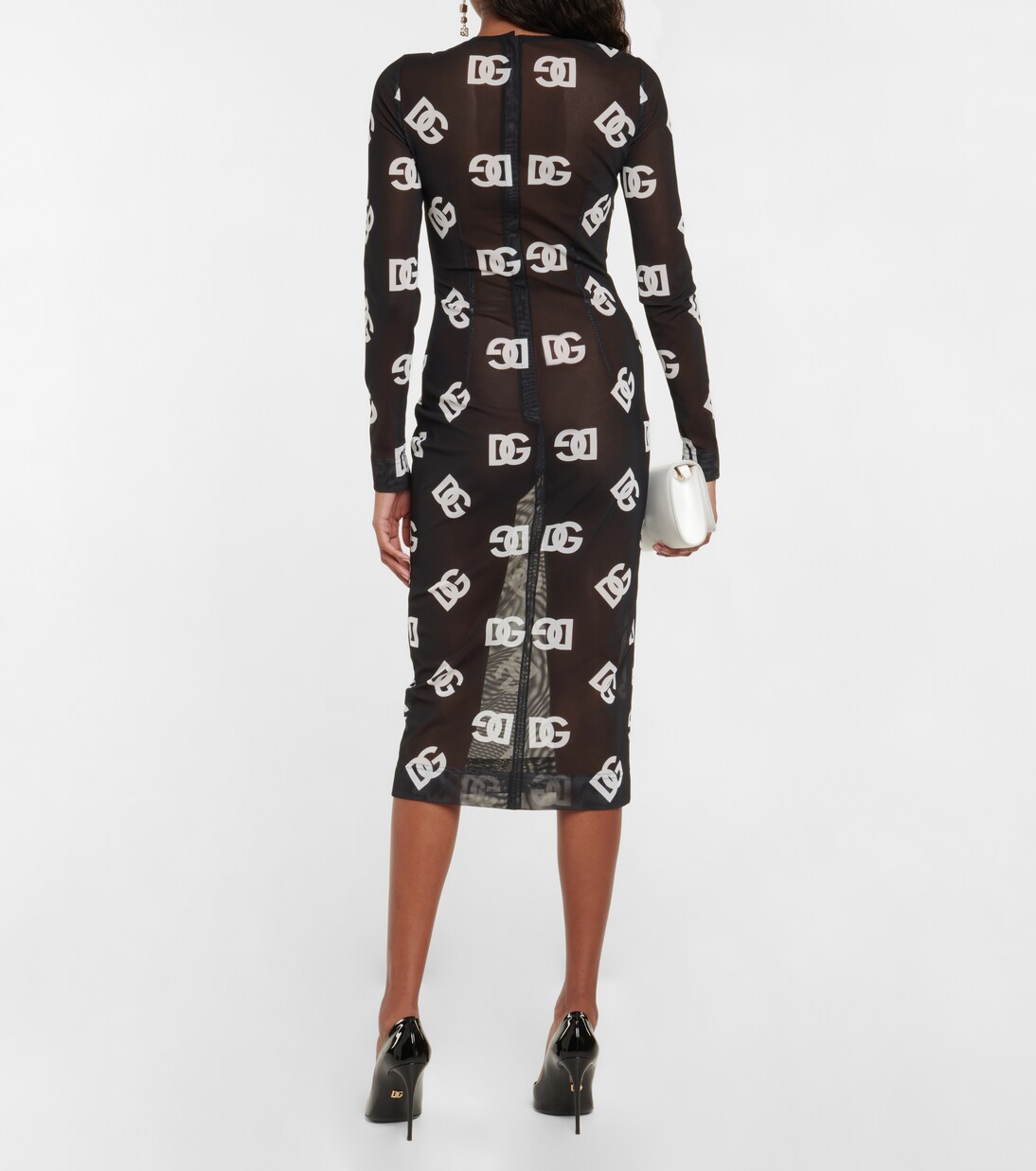 Robe midi en tulle à logo | Dolce&Gabbana