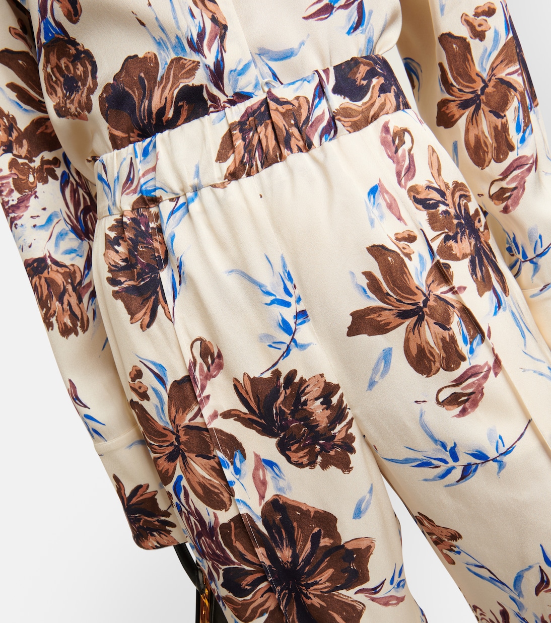 Pantalon ample à taille haute à fleurs | Jil Sander