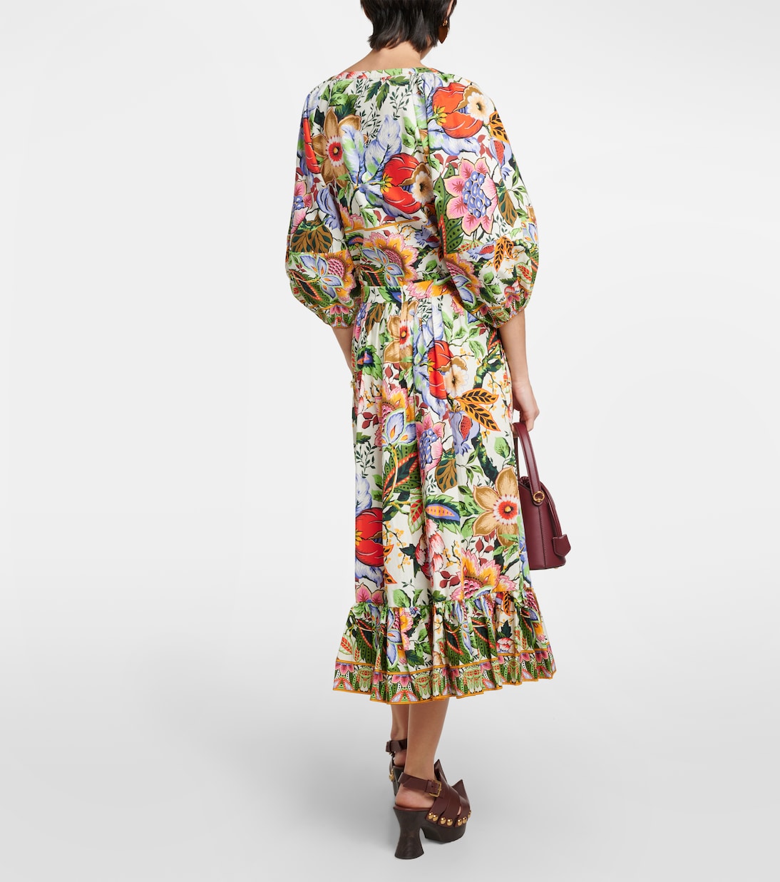 High-rise floral cotton midi skirt | Etro