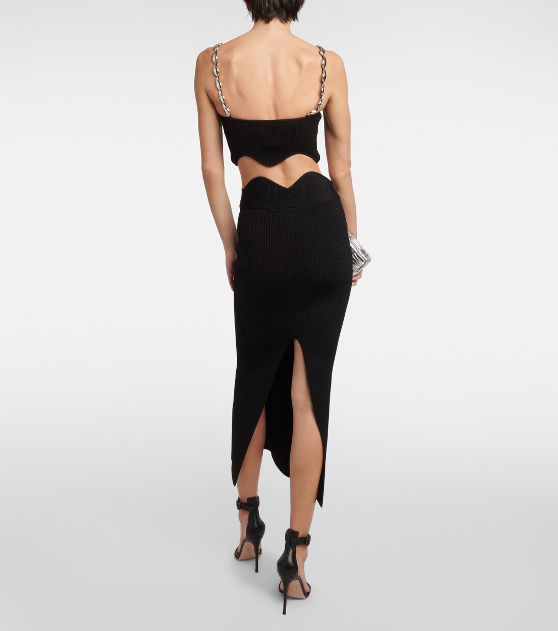 Ensemble top raccourci et jupe midi Marina Wave | Galvan