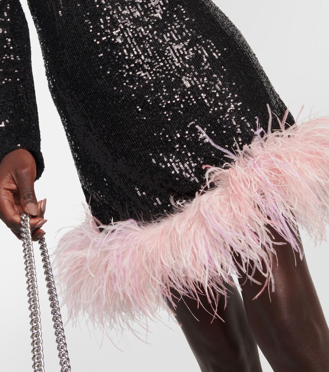 Robe à sequins et plumes | Self-Portrait