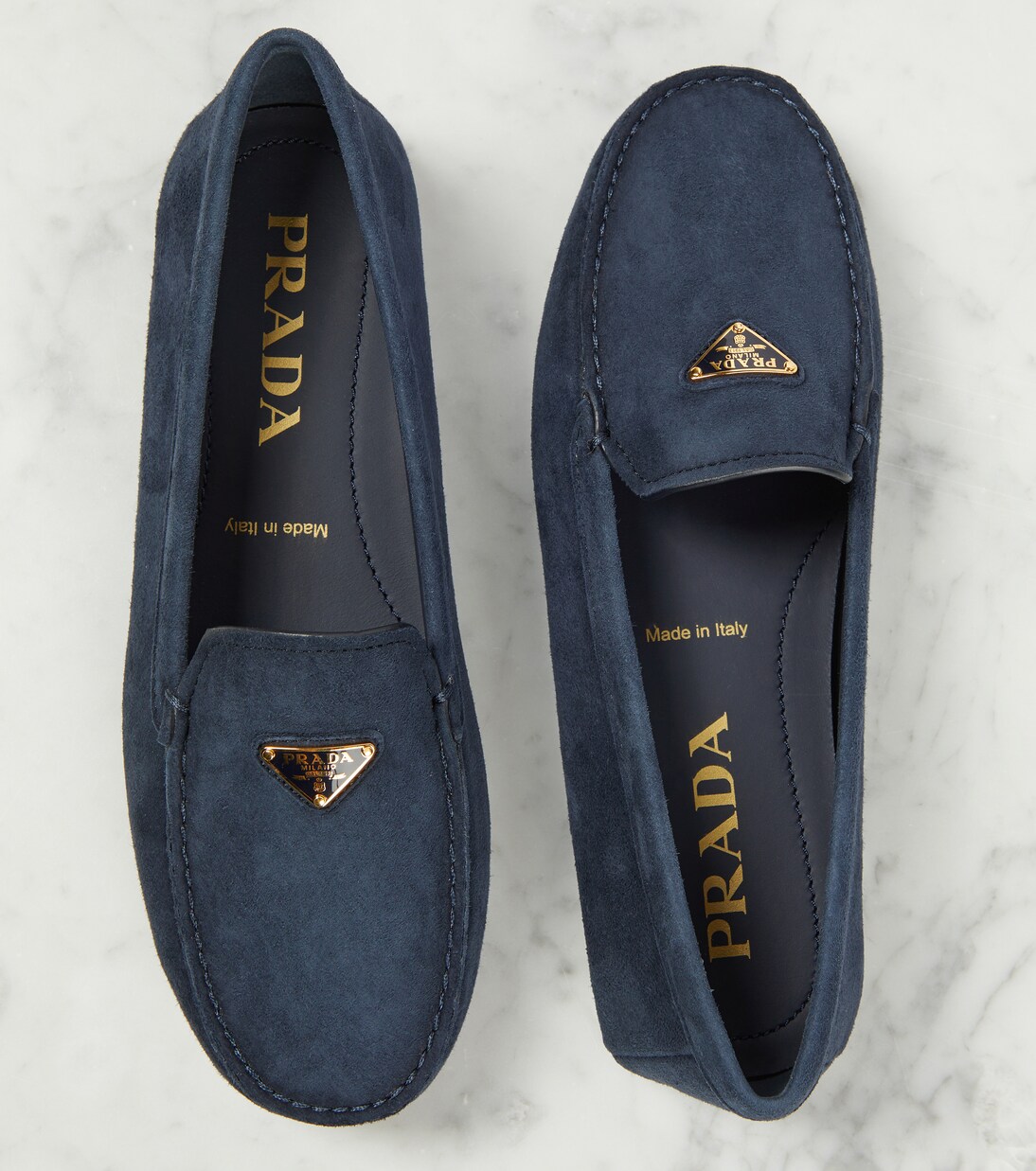 Logo suede loafers | Prada