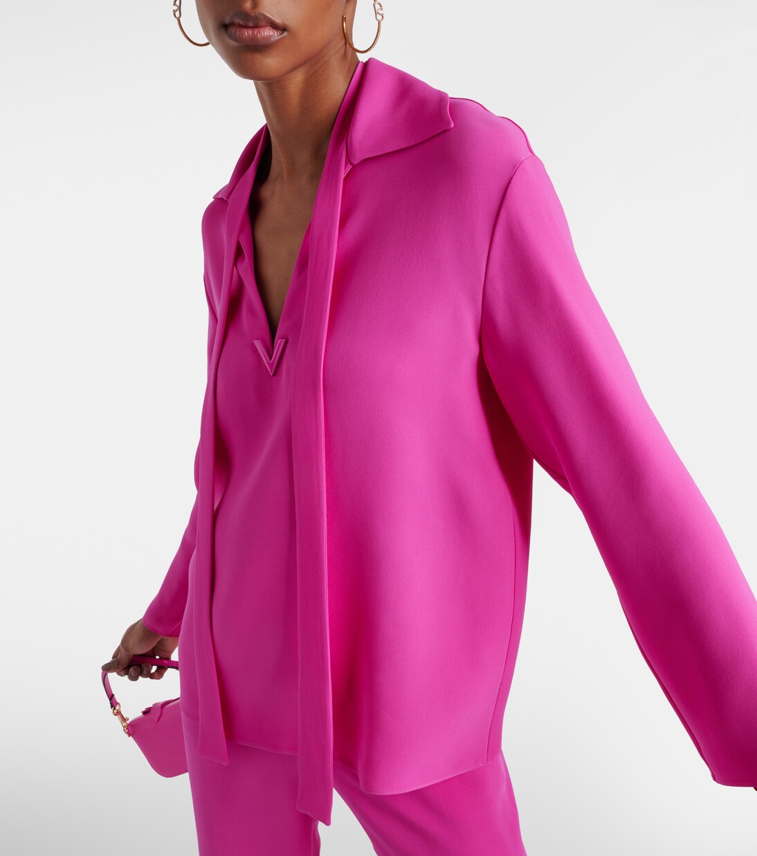 VGold tie-neck blouse | Valentino