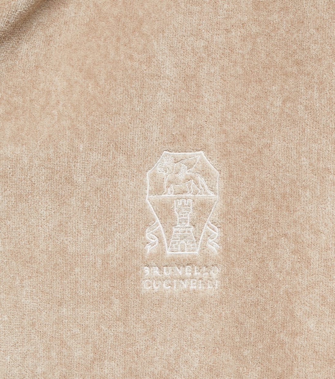 Linen-trimmed cotton terry bathrobe | Brunello Cucinelli