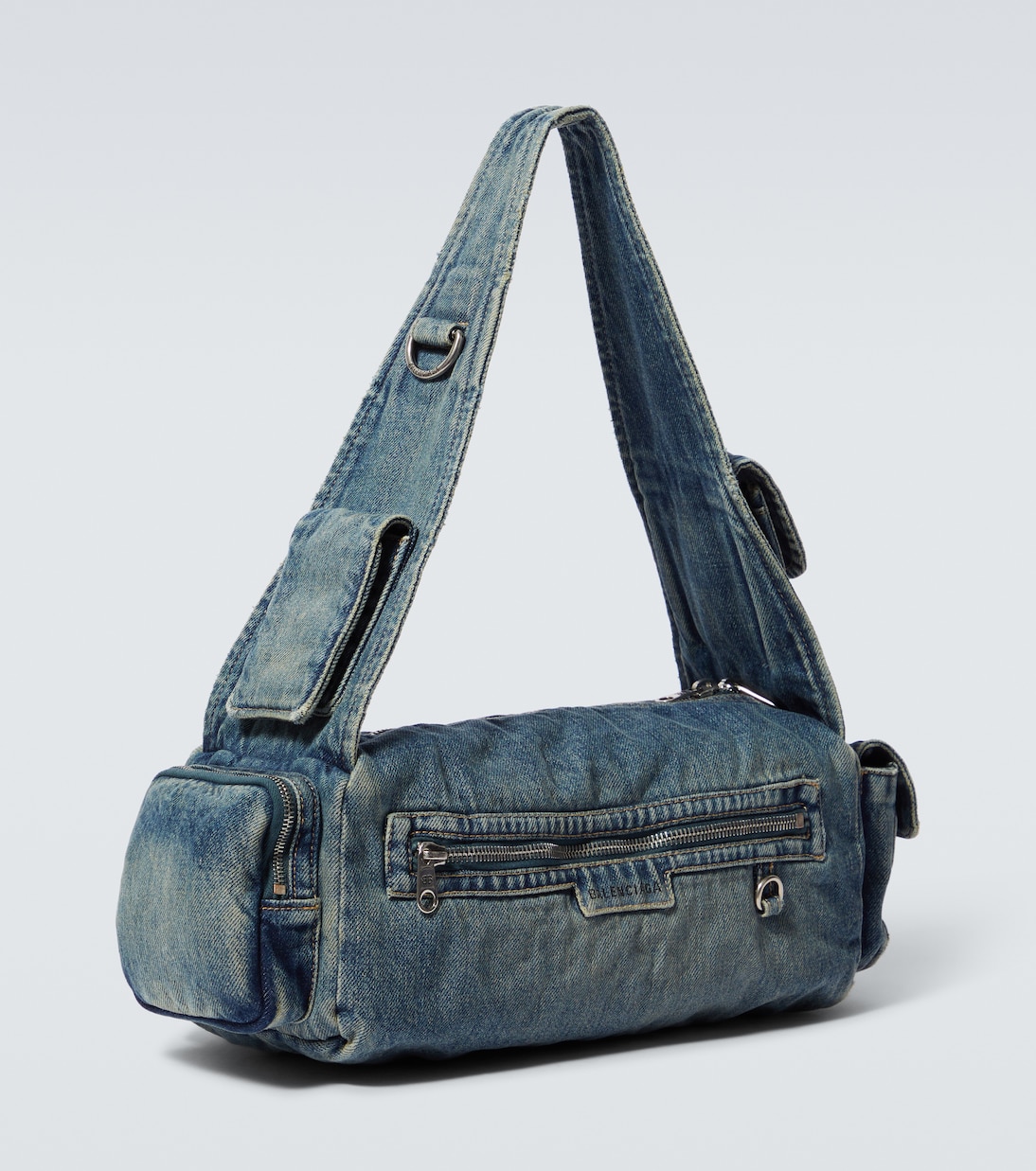 Superbusy Sling Small denim shoulder bag | Balenciaga
