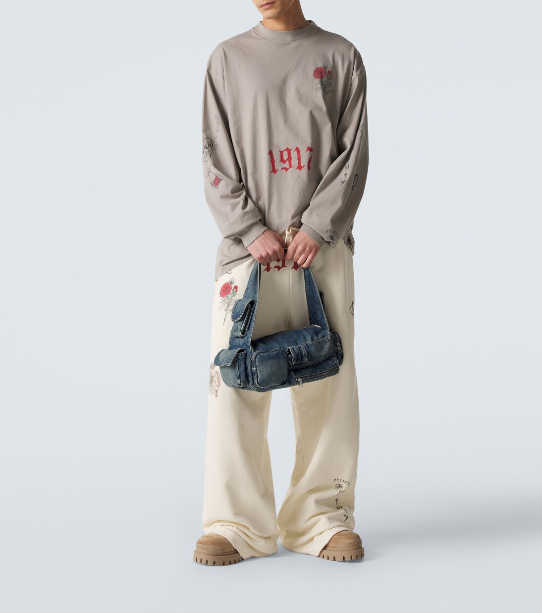 Superbusy Sling Small denim shoulder bag | Balenciaga