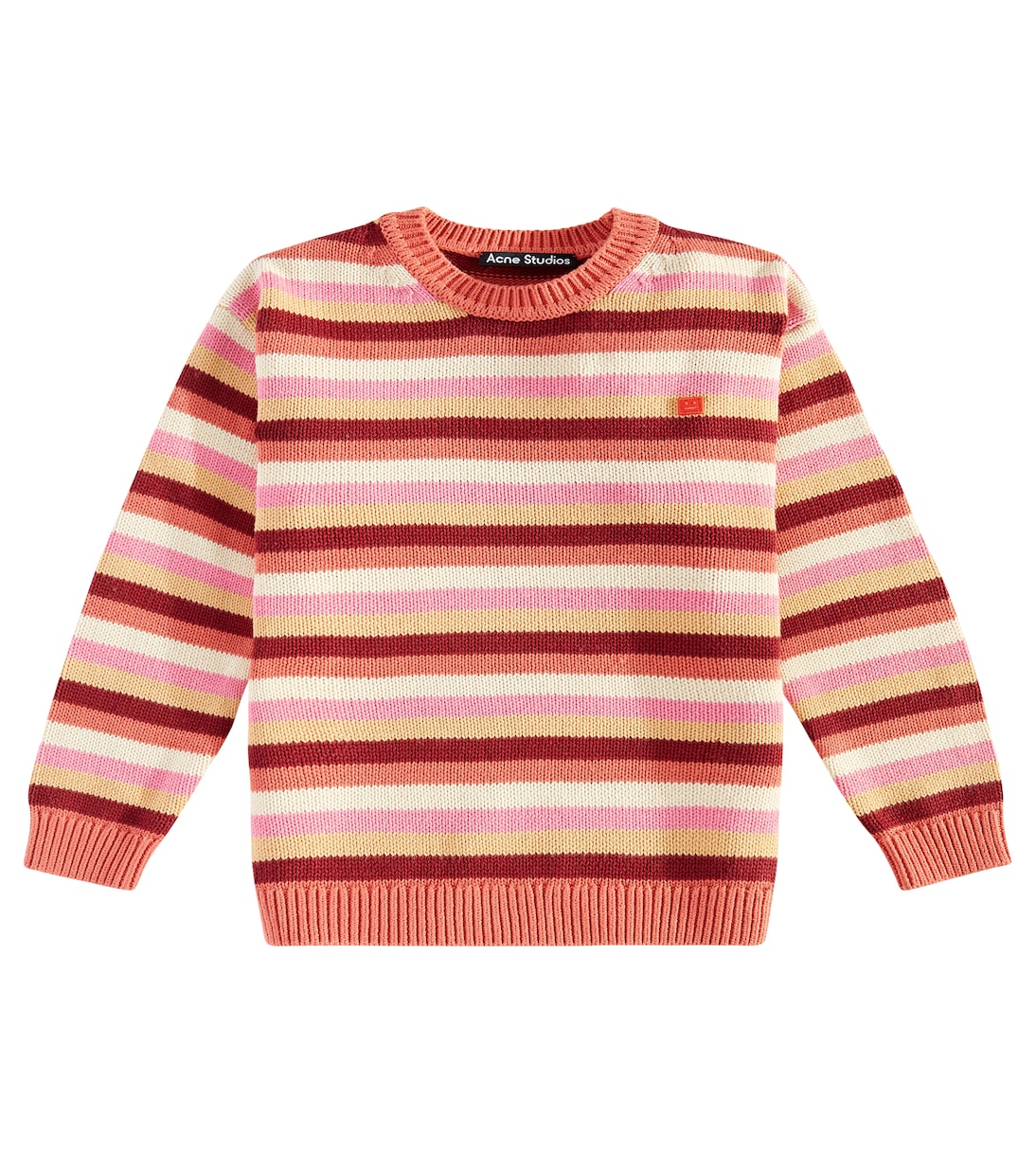 Face striped cotton sweater | Acne Studios Kids