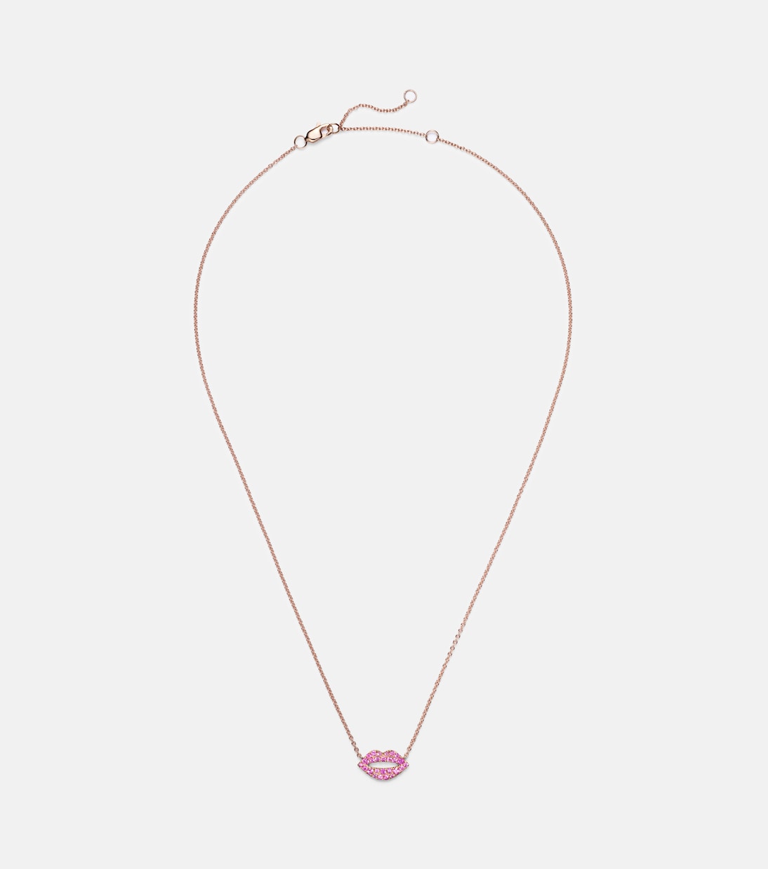 Collana Scarlett Kiss in oro rosa 14kt con zaffiri rosa | Roxanne First