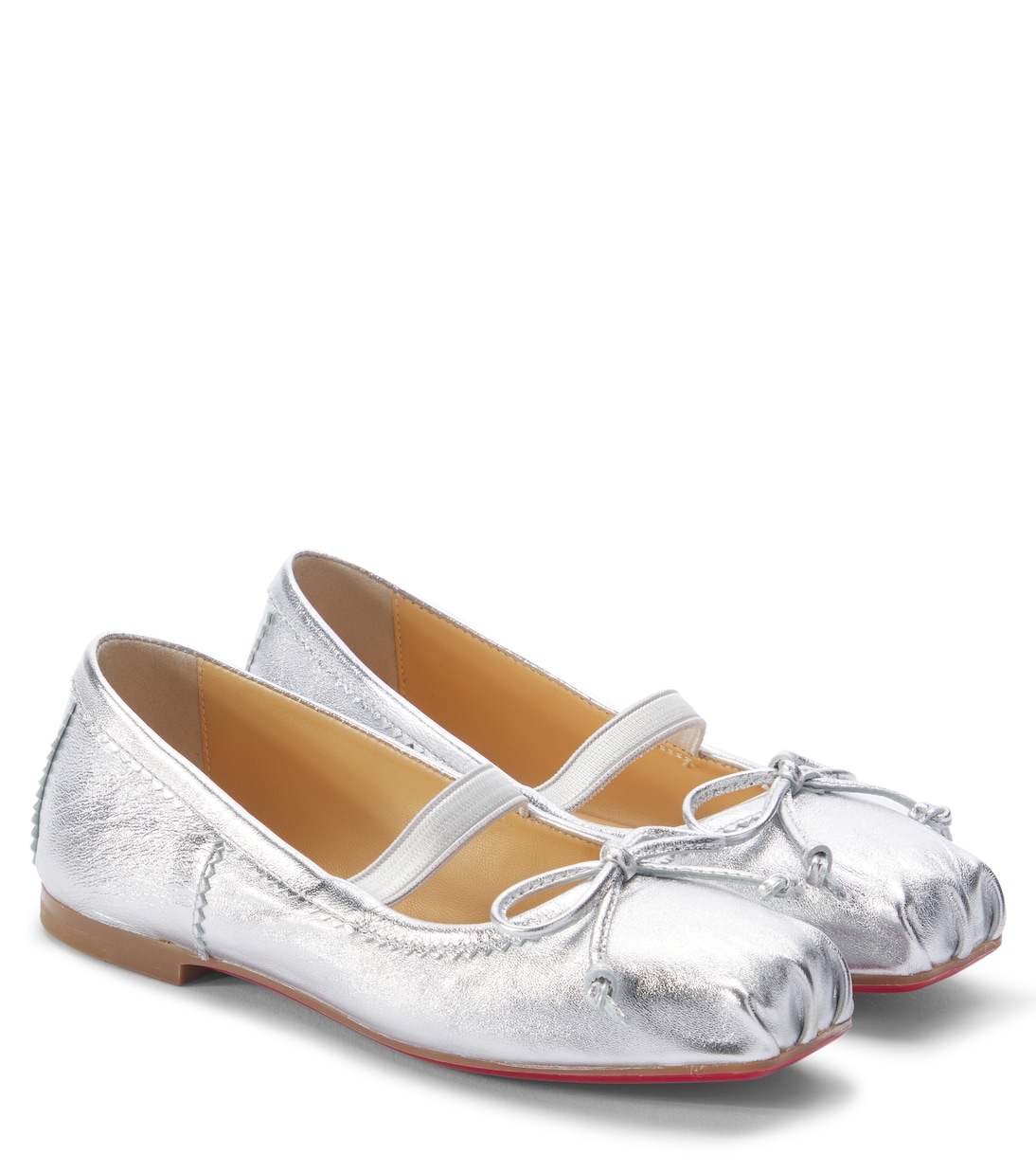 Baballet metallic leather ballet flats | Christian Louboutin Kids