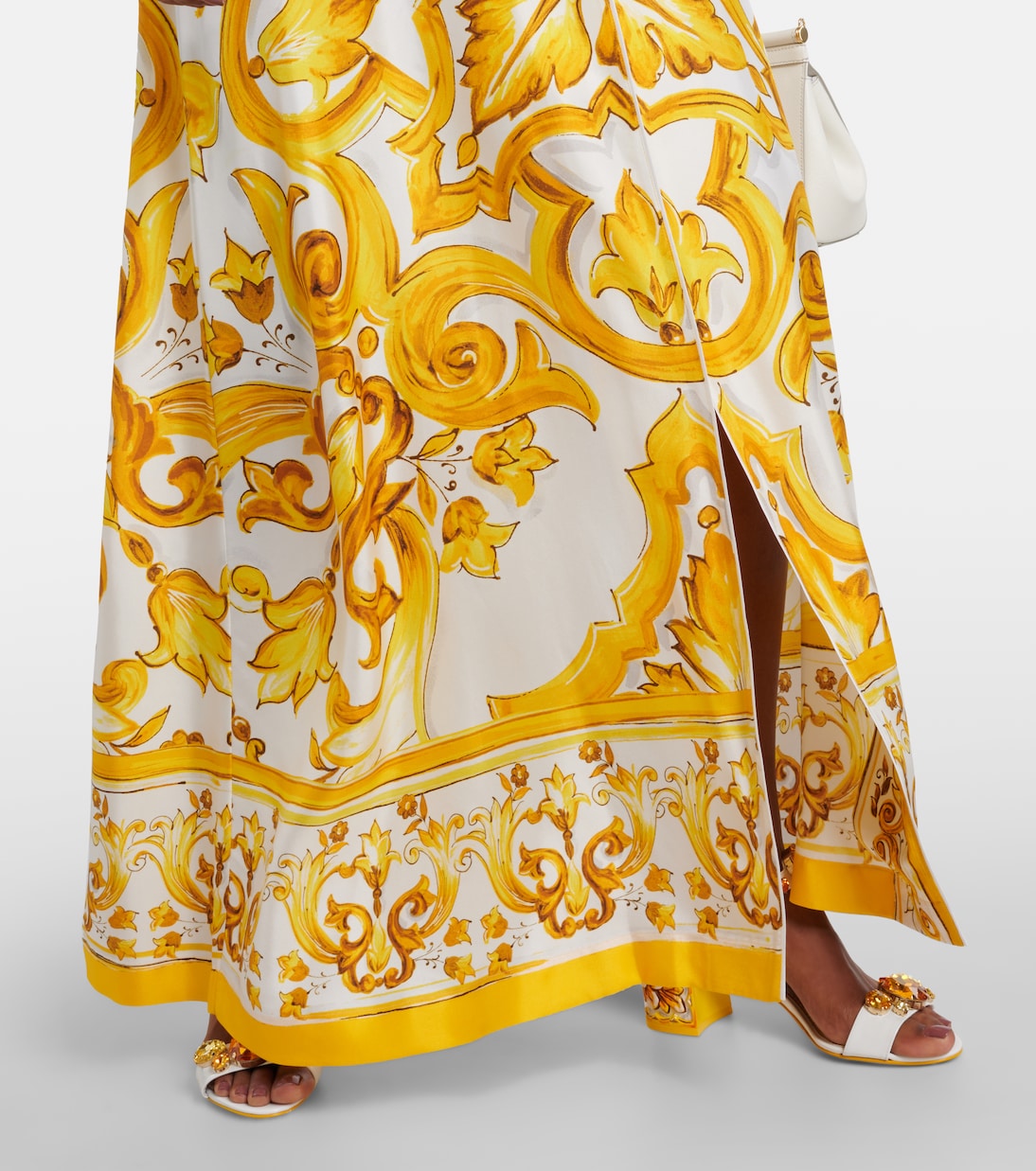 Robe longue Majolica en soie | Dolce&Gabbana