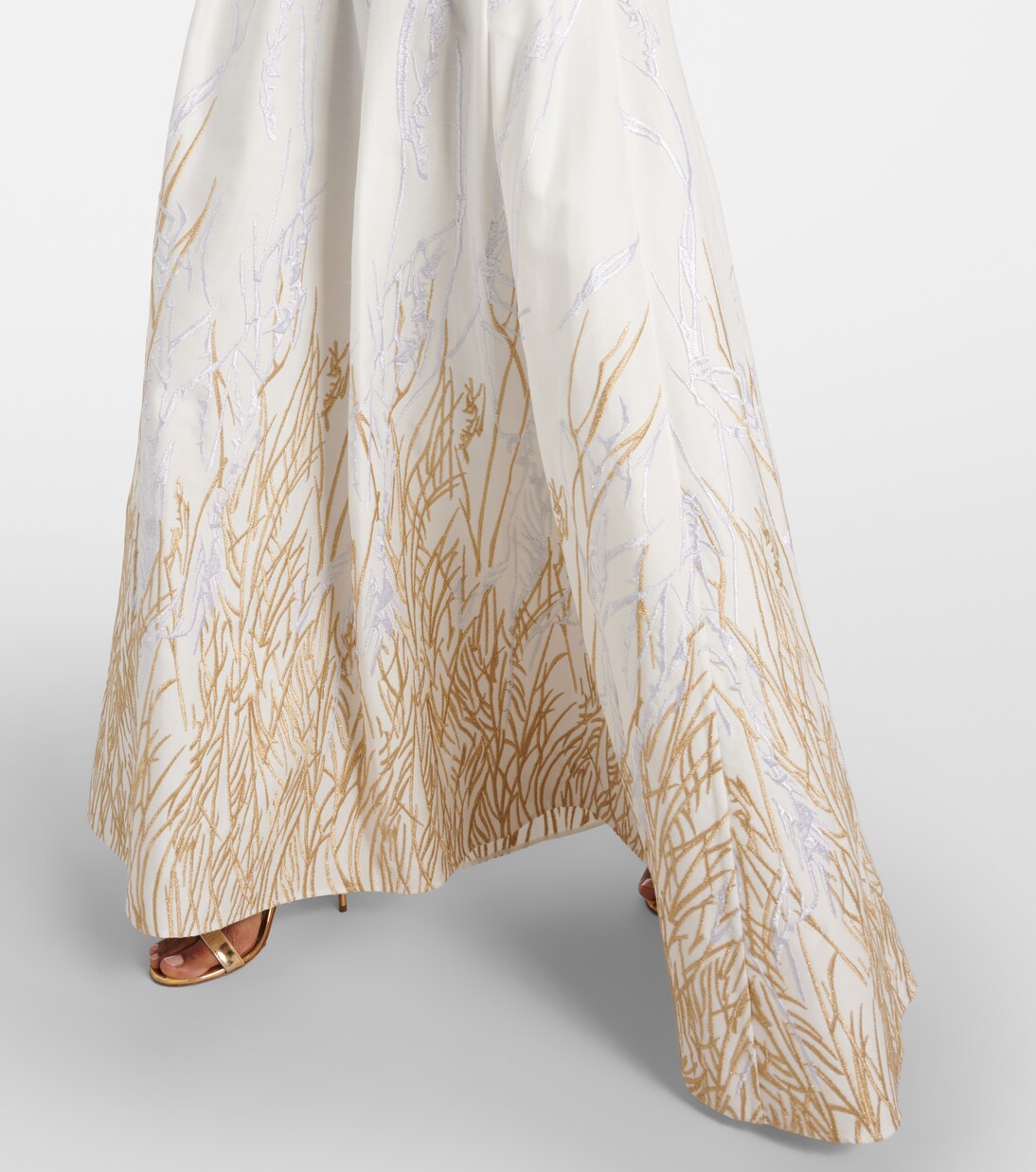 Robe longue brodée en coton mélangé | Elie Saab