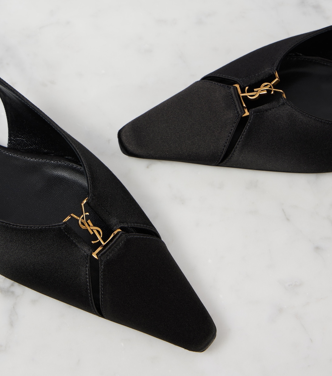 Babylone crêpe slingback flats | Saint Laurent