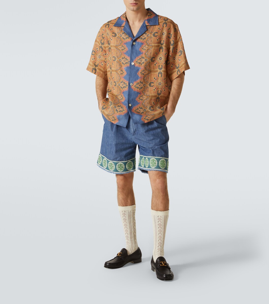 Bedrucktes Hemd aus Leinen | Valentino