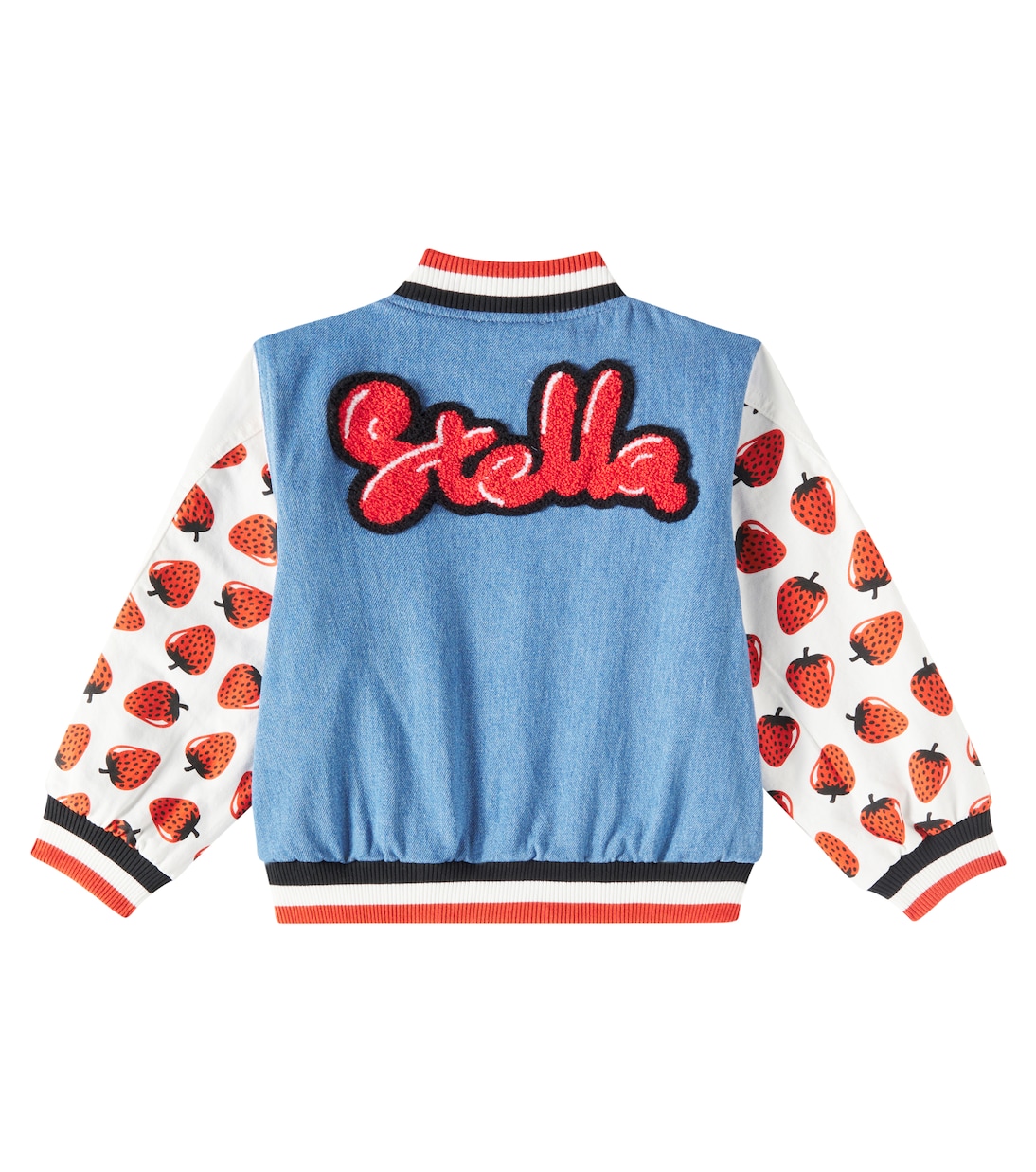 Logo patch-appliqué denim varsity jacket | Stella McCartney Kids