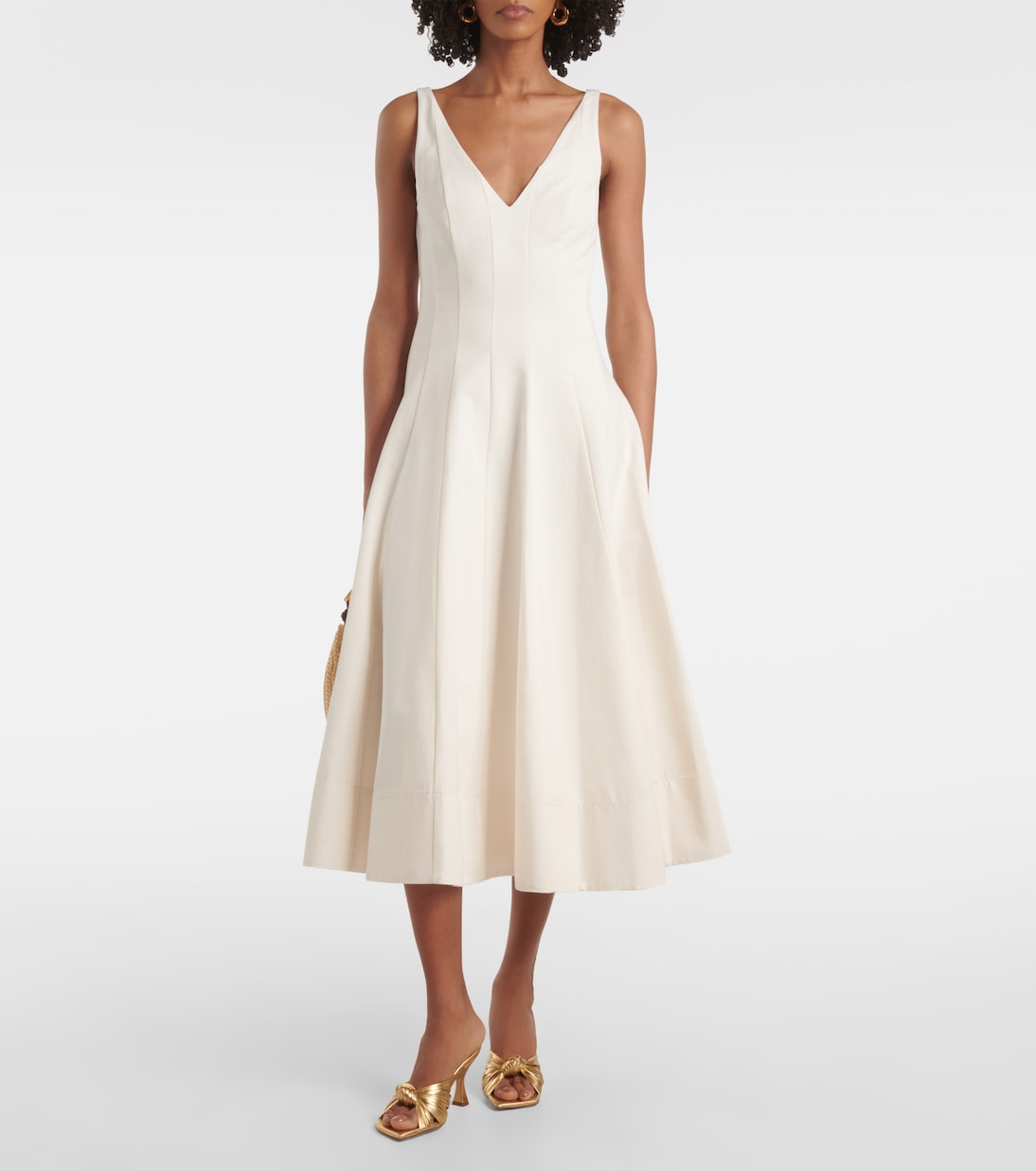 Bridal - Abito midi Marieta in misto cotone | Staud