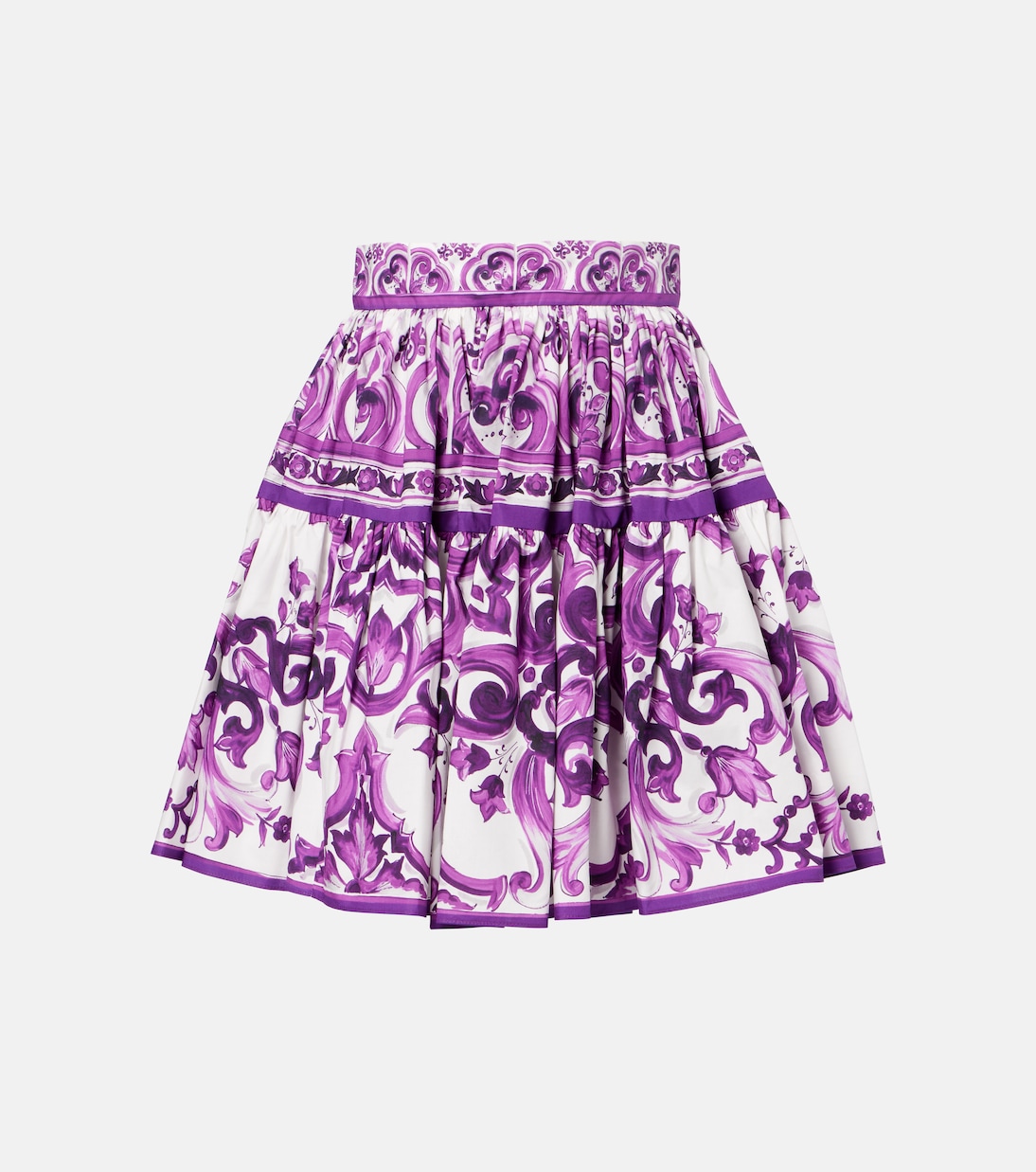 Majolica cotton poplin miniskirt | Dolce&Gabbana