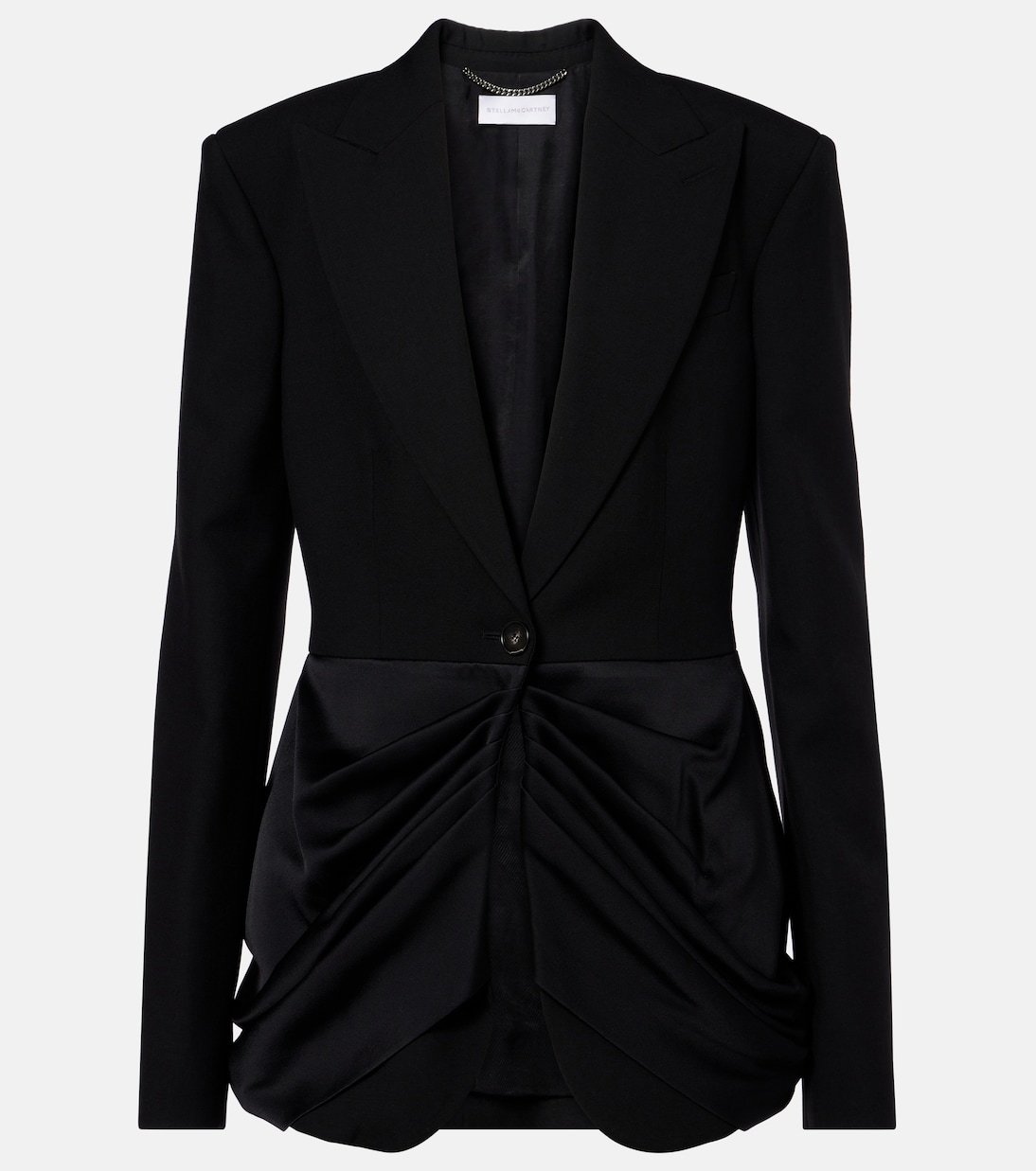 Draped satin-trimmed wool blazer | Stella McCartney