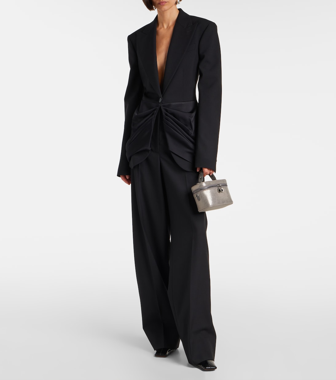 Draped satin-trimmed wool blazer | Stella McCartney