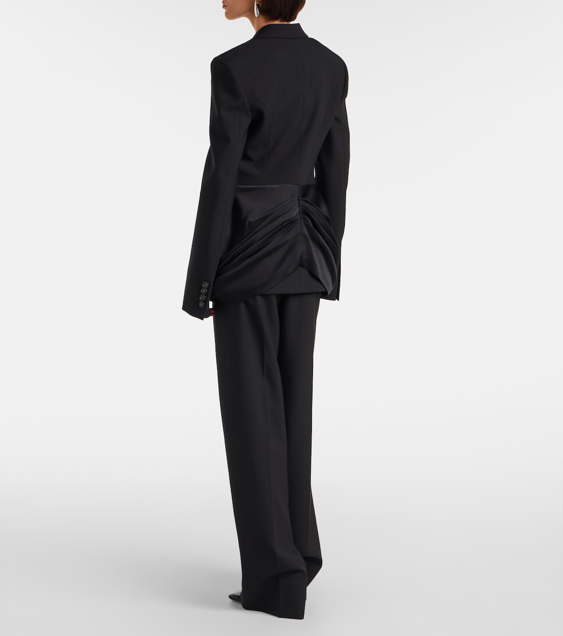 Draped satin-trimmed wool blazer | Stella McCartney