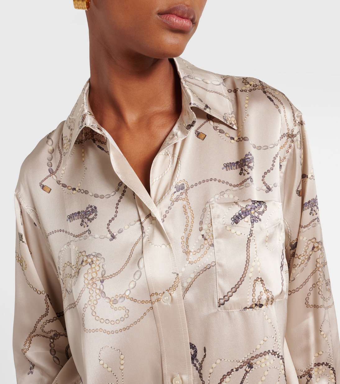 Bedrucktes Hemd aus Seide | Victoria Beckham