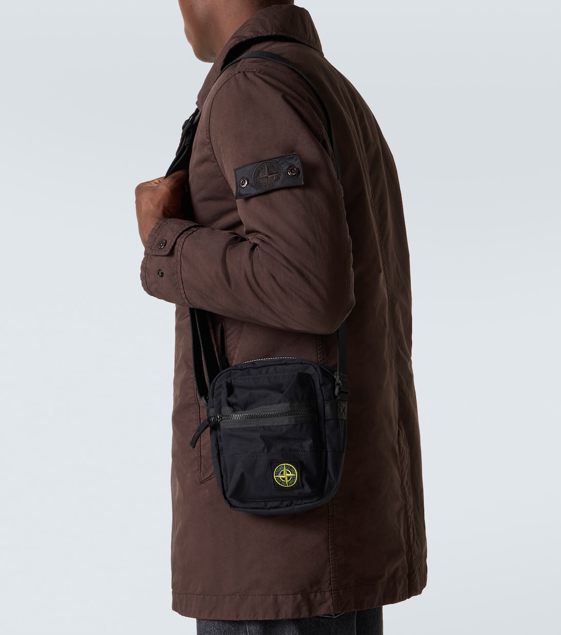 Aluminium Tela Compass poplin crossbody bag | Stone Island