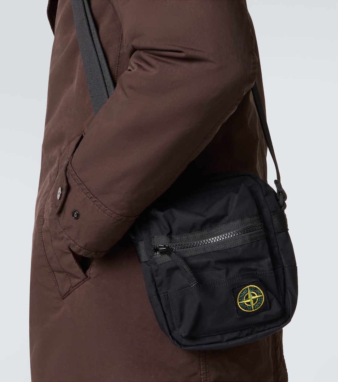 Aluminium Tela Compass poplin crossbody bag | Stone Island