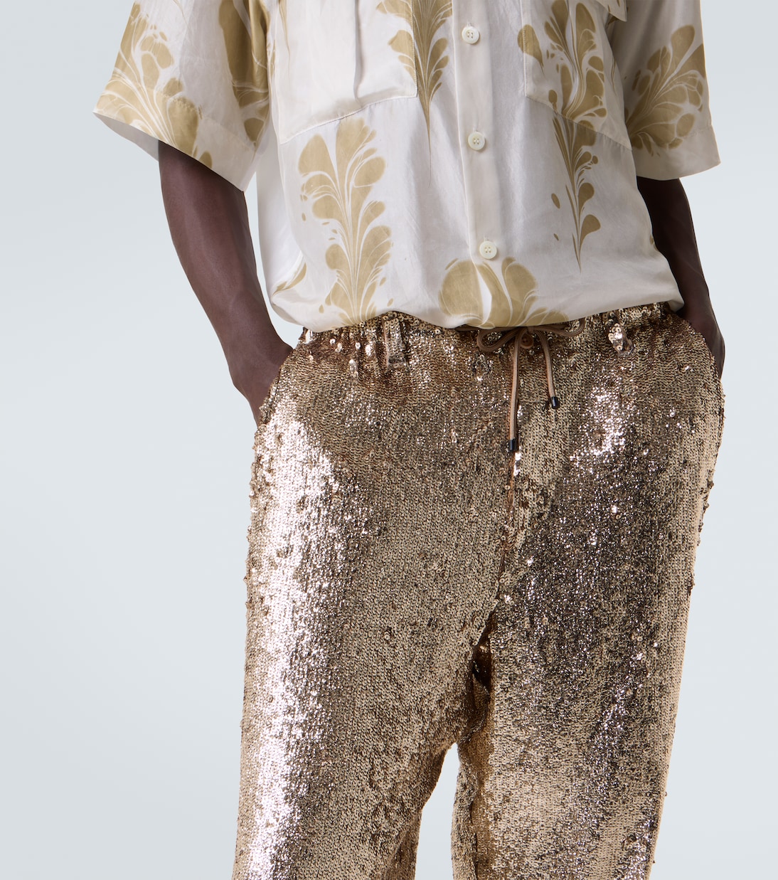 Pantaloni regular con paillettes | Dries Van Noten