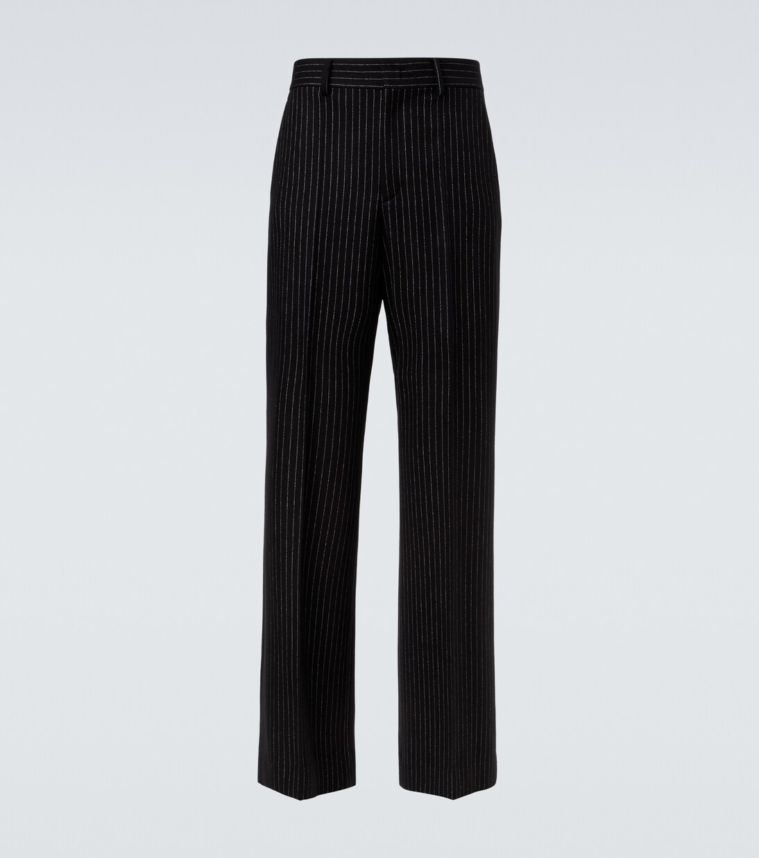 Pinstripe wool and silk straight pants | Valentino